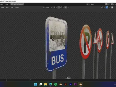 Traffic Signs Free 3D model