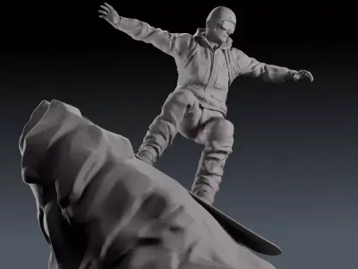 Snowboarder for printing 3D print model