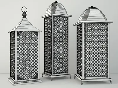 Standing Metal Lanterns 3D model
