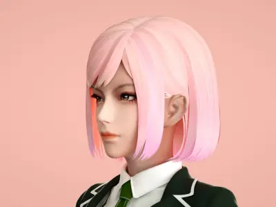 jk girl high school girl cool girl 3D model