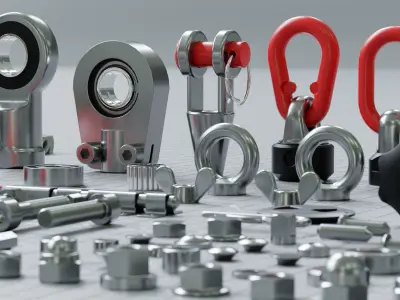 Hard Surface Kitbash Pack - Real Mechanical Components 3D model