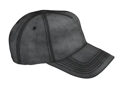 Dark Grey Corduroy Fabric Cap 3D model