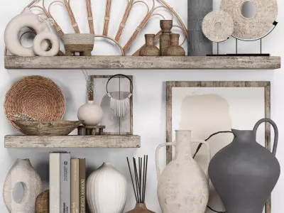 Decorative Set Rustic style 3D model