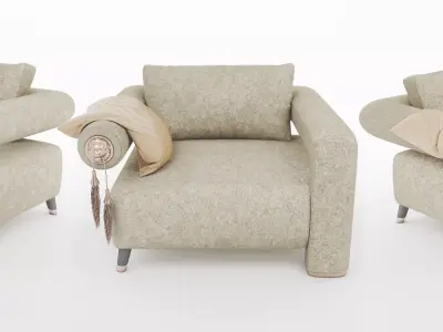 Lion Armchair Low-poly 3D model