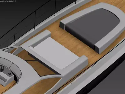 Luxury Flybridge Motor Yacht Black and White with Teak Decks 3D model