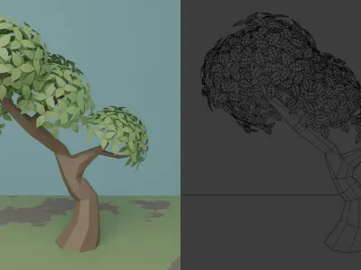 Vegetation pack Low-poly 3D model