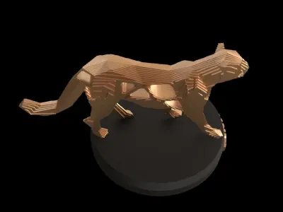 Parametric V Leopard Low-poly 3D model