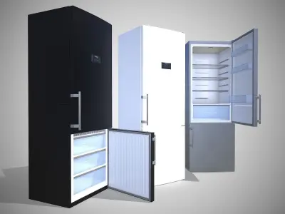 Modern Refrigerator - 3 variants - Updated for 2021 3D Model Collection