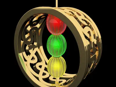 Chinese red lantern 3D model 15