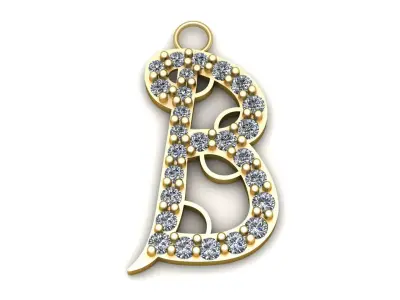 Alphabet B Pendant 3d Printable Model 3D print model