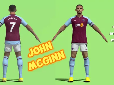 T-Pose John McGinn Aston Villa 23-24 3D model