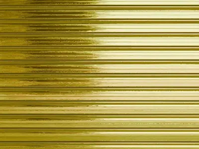 Clean Golden Corrugated Metal PBR Seamless Texture