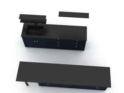 3D model 3d modern kitchen design 02 Low-poly 3D model