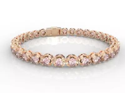 9pt Gem Or Diamond Tennis Bracelet 3D print model
