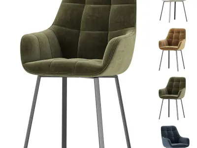 Chair Woodville Kelmi microvelor light beige 3D model