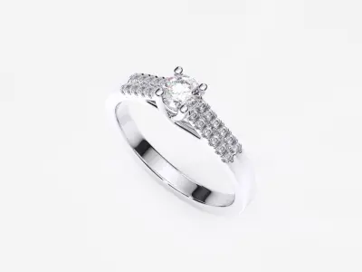 ZDR0171 engagement ring with diamonds 3D print model