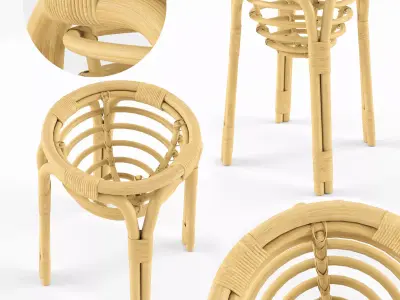Plant stand rattan BUSKBO IKEA 3D model