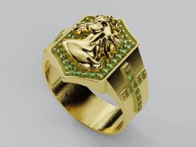 Horse Ring with Diamonds -Anillo Caballo Diamantes 3D print model