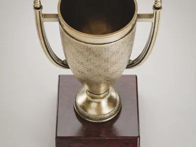 Worn Golden Sport Cup Low-poly 3D model