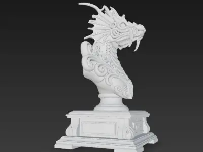 3D Printable Detailed Dragon Bust 3D model