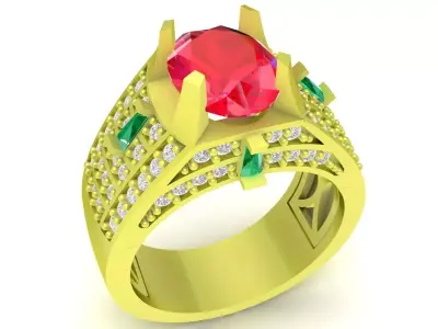 Luxury Oval Halo Cocktail Ring  3970 3D print model
