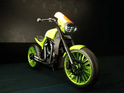 Modular Motorbike Low-poly 3D model