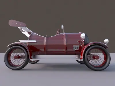 Car  antique model coupe Low-poly 3D model