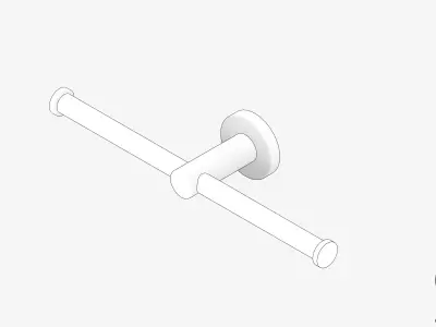 Toilet Roll Holder - Double - Luxury - Round - Round Plate Low-poly 3D model