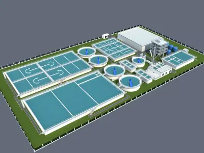 Water and Sewage Treatment Plants 3D model