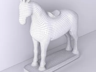 Polychrome Indian Horse Figure 3D model