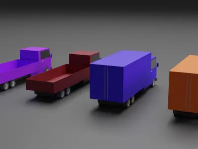 Low Poly Trucks Free low-poly 3D model