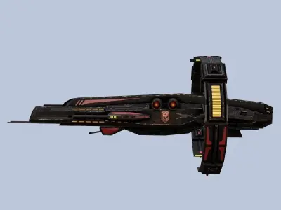 Spaceship Frigate  Low-poly 3D model