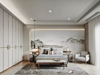  Chinese Bedroom interior 136 3D model