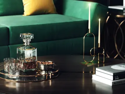 Black interior 3d scene 3D model