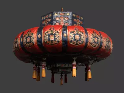 Chinese palace lantern   Low-poly 3D model