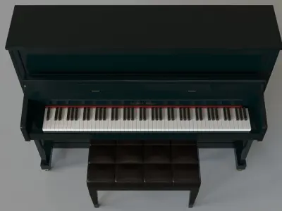 Henry F Miller Upright Piano 3D model