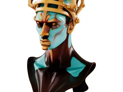 Abstract Metallic Character Bust 3D model