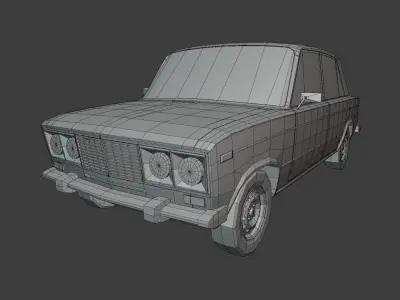 Lada 2106 with custom parts - Low poly Low-poly 3D model