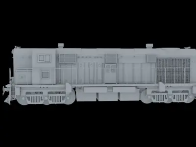 Train engine  Low-poly 3D model