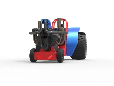 Mini Rod pulling tractor 6 Scale 1 to 25 3D print model