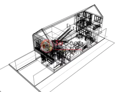 House 6x23m code 624 - Sketchup 3D model 3D model 3D model