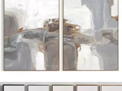 Plaster Two Photo Frame 174 Low-poly 3D model