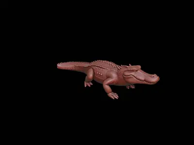 Crocodile Animal Sculpture 3D print model