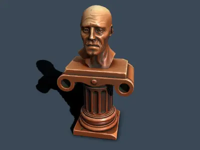 Pedestal bronze 1 Low-poly 3D model