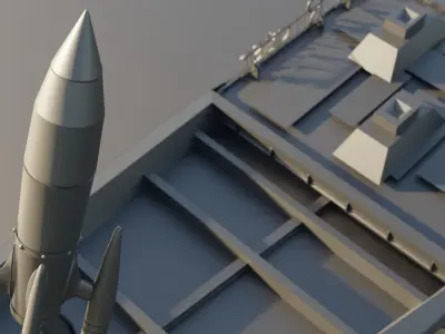 Red Rocket Gas Station Draft 3D model