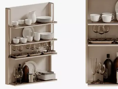 Set of Decorative sets of dishes for the kitchen 3D model