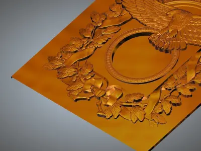Eagle bronze plaque with 3D print model
