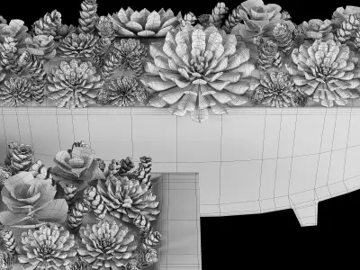 Rh Cast metal trough 3D model