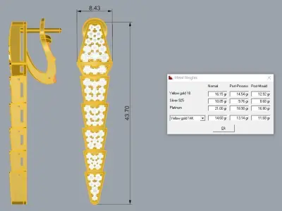 Bvlgari set Earring Ring 3D print model