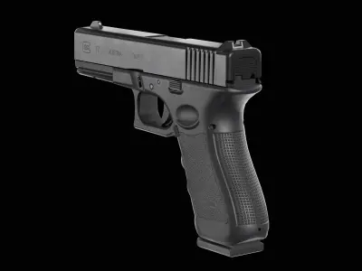 Glock 17 Pistol Low-poly 3D model